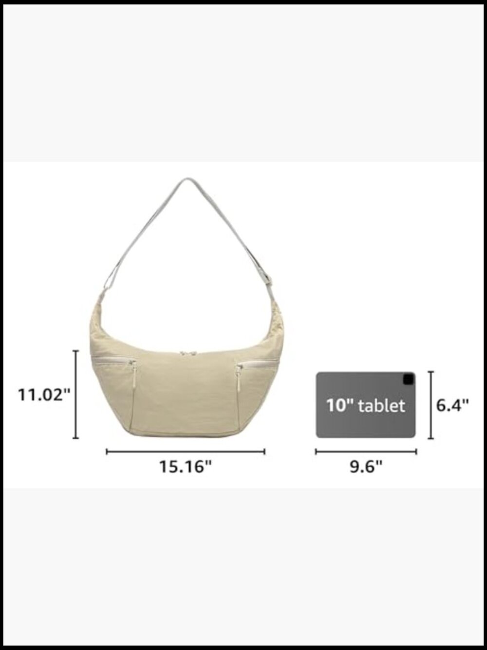 Lightweight Nylon Crescent Crossbody Bag Adjustable Sling Shoulder Hobo Purse - Picture 3 of 7